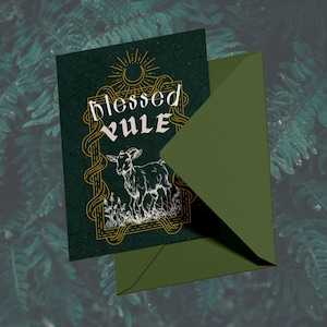 Afdrukbare kerstwenskaarten | Alternatieve winterzonnewendegroeten | Kaarten van 5 x 7 inch | Ontwerp voor/achter/binnenkant | PNG- en pdf-bestanden | Downloaden