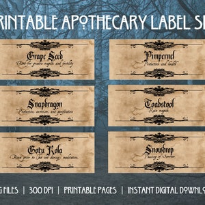43 Apothecary Labels | Digital Download | Witchy Labels | Herbs & Spices | Potion ingredients | Personal Use