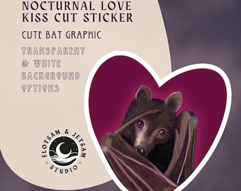 Bat Sticker | Glossy Vinyl, Nocturnal Love