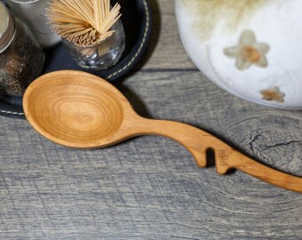 Unique Wooden Spoon| Edge Balancing | Wooden Cherry Spoon | Kitchen Spoon for Cooking