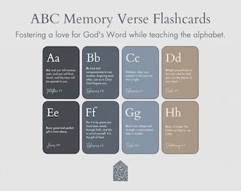 Bible ABC Flashcards: Scripture Verse Alphabet Learning (Digital Download)