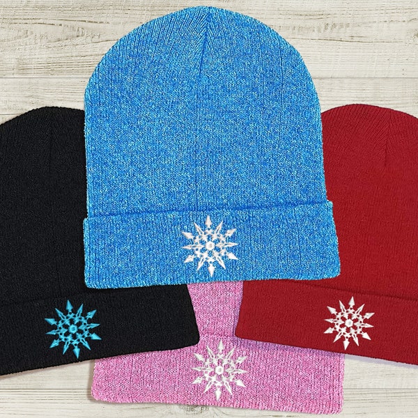 Weiss Schnee Embroidered Beanie hat | Custom cozy winter knitted skull cap with Weiss' emblem