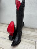 WOMENS COWGIRL Boots Knee High Red Bottom Western Cowboy Cowgirl Black style Boots Rodeo Botas vaqueras para mujer