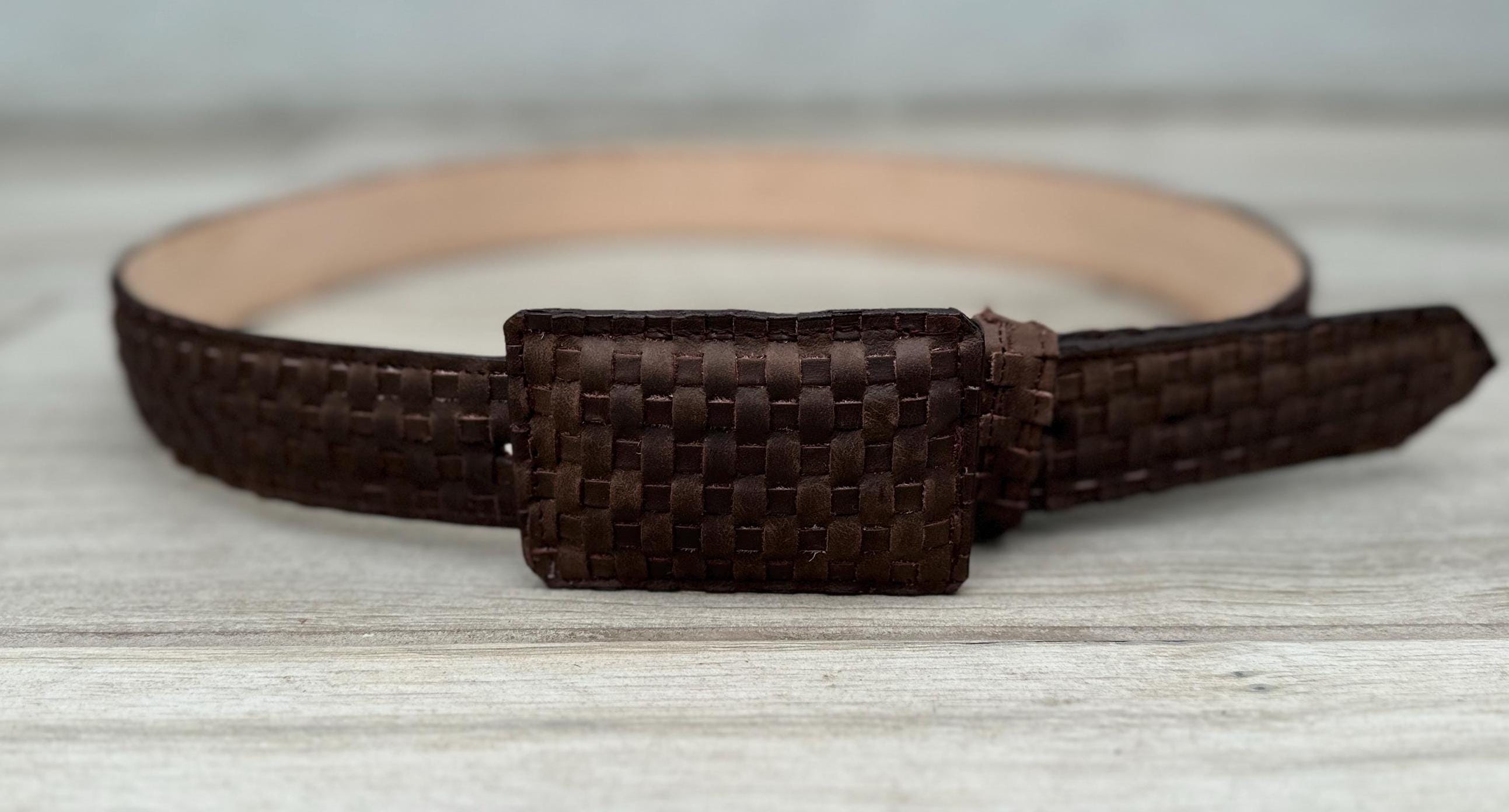 Cintura In Pelle Ricamata Con Ferro Di Cavallo CABALLO Da Uomo In PELLE WESTERN - Italia - Foto 2