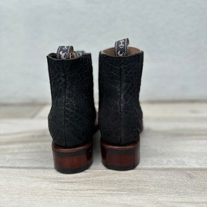 MENS COWBOY black Nobuck cuello de toro square toe half boots boutines rubber sole image 4