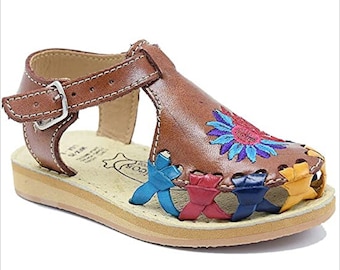 Authentic Mexican Sandal for Girls Huarache Artesanal de Piel para Nina