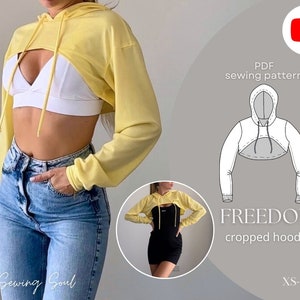 FREEDOM Cropped Hoodie PDF sewing pattern