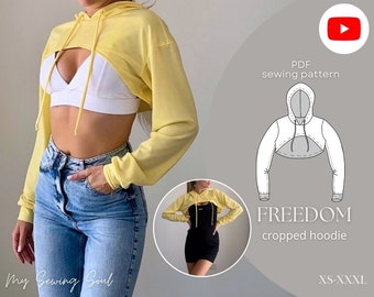 FREEDOM Cropped Hoodie PDF sewing pattern