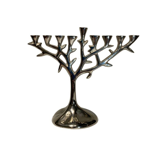 Vintage Metal Alloy Tree of Life Menorah