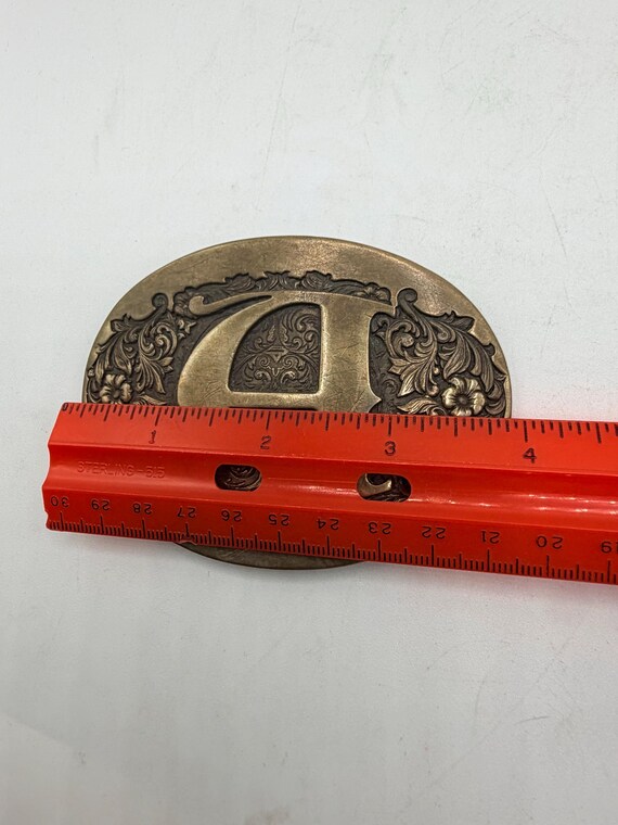 Solid Brass Vintage Monogram Initial ‘A’ Belt Buc… - image 7