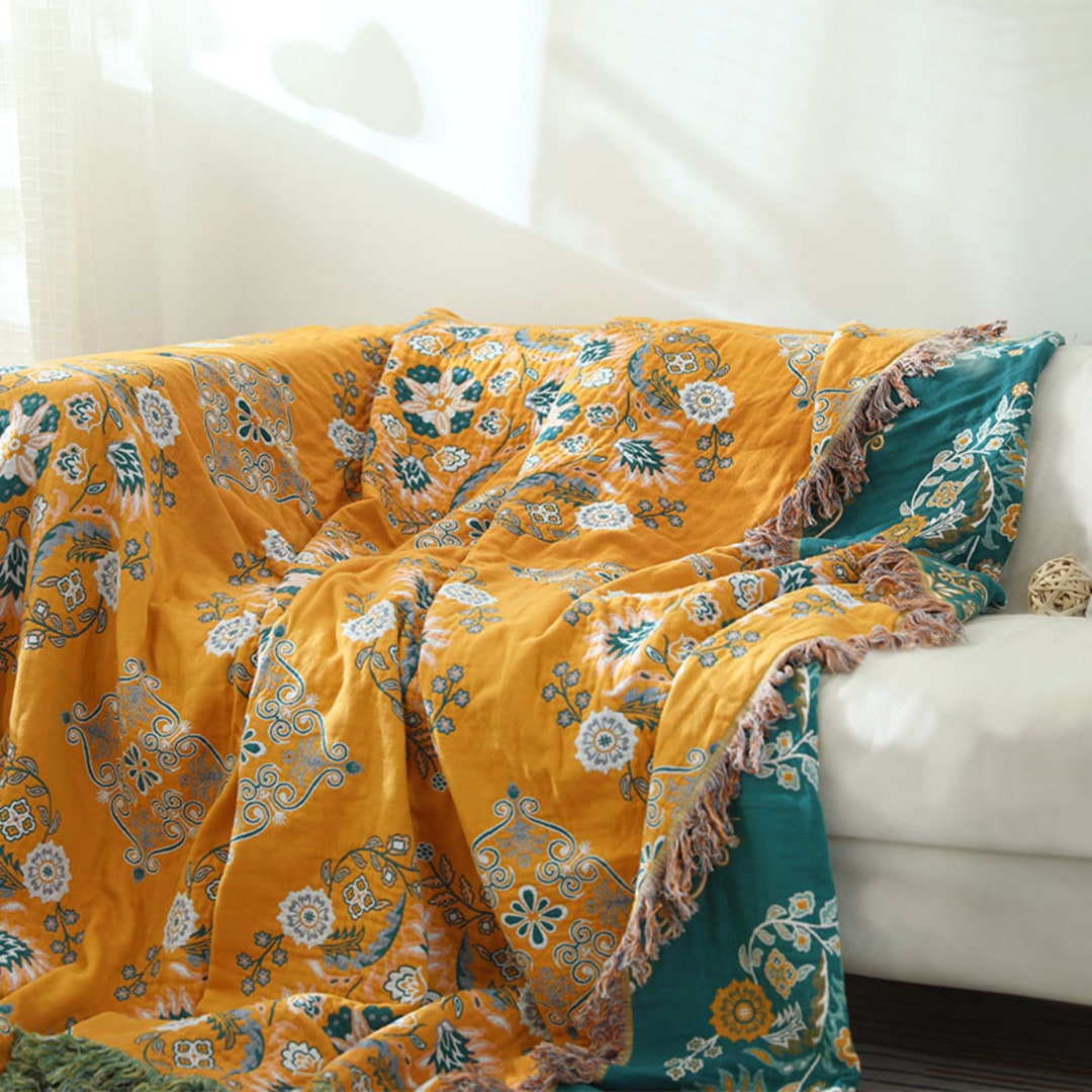 Reversible Bedspread Kingsize Nordic Throw Blanket Sofa Throws for ...