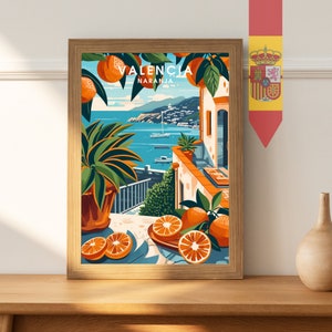 Keukenposter | Oranje affiche | Valencia-poster | reissouvenir | cadeau-idee | Spanje reisafdruk