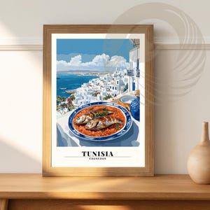 Affiche cuisine | Affiche Tunisie | Couscous Poster | Gift Idea | Tunisia Travel Print