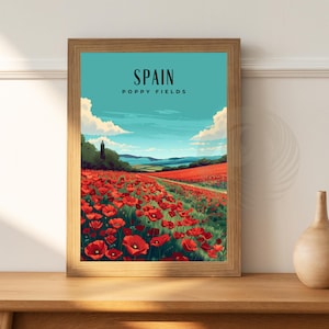 Keukenposter | Papavervelden poster | reissouvenir | cadeau-idee | Spanje reisafdruk