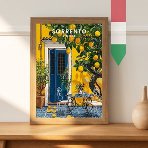 Affiche cuisine | Impression Sorrente | Affiche Citron | Affiche Italie | Souvenir de voyage | Idée cadeau | Impression de voyage Italie