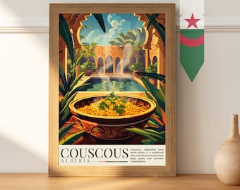 Kitchen Poster | Algeria Poster | Couscous Algeria | Travel Souvenir | Gift Idea | Algeria Travel Print