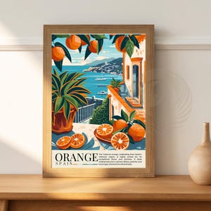 Keukenposter | Oranje affiche | Valencia-poster | reissouvenir | cadeau-idee | Spanje reisafdruk