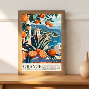 Keukenposter | Oranje affiche | Valencia-poster | reissouvenir | cadeau-idee | Spanje reisafdruk