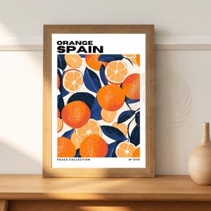 Keukenposter | Oranje affiche | Valencia-poster | reissouvenir | cadeau-idee | Spanje reisafdruk
