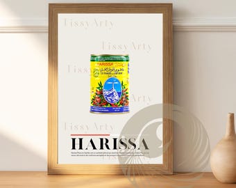 Digital poster  Tunisia | Harissa poster| Travel souvenir | Gift idea | Tunisia travel print (PDF)