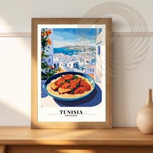 Affiche cuisine | Affiche Tunisie | Couscous Poster | Gift Idea | Tunisia Travel Print