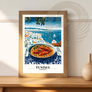 Affiche cuisine | Affiche Tunisie | Couscous Poster | Gift Idea | Tunisia Travel Print