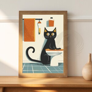 Poster per il bagno | Poster di gatti | Idea regalo | Stampa igienica