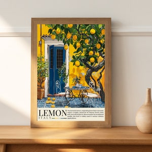 Kitchen Poster | Lemon Poster | Italy Poster | Travel Souvenir | Gift Idea | Italy Travel Print