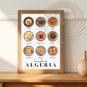 Cartel de cocina digital | Cartel de Argelia | Póster de cocina argelina | idea de regalo | Argelia: impresiones de viaje (PDF)