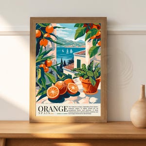 Keukenposter | Oranje affiche | Valencia-poster | reissouvenir | cadeau-idee | Spanje reisafdruk