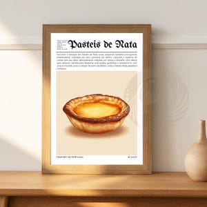 Poster da cucina | Locandina Pasteis de Nata | Poster del Portogallo | souvenir di viaggio | idea regalo | Stampa di viaggio in Portogallo