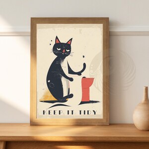Poster per il bagno | Poster di gatti | Idea regalo | Stampa igienica