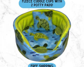 Guinea Pig Cuddle Cup Guinea Pig Fleece Bed with Removable Potty Pads Absorbent Uhaul Bedding Hedgehog Ferret Rabbit Washable Fleece Pee Pad