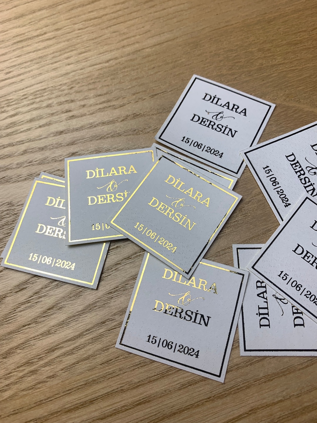Square Sticker Labels 10 Square Stickers | Labels | Self-adhesive Labels With Gold Foil ...