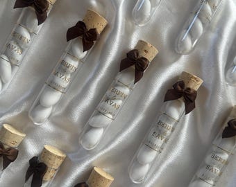 Personalized wedding favors | Sugared almonds in a test tube | Nikah Sekeri | Koufeta | Wedding almonds | Badem Sekeri | Wedding Favours