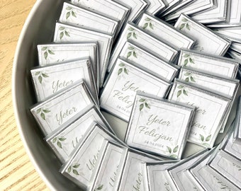 10 Personalized Chocolate Pieces | Chocolate Squares for Birth, Engagement, Civil Ceremony, Baptism, Birthday | Söz, Nisan, Isteme, Nikah