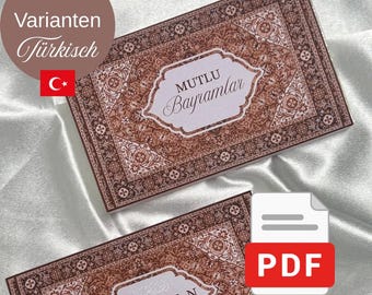 Türkisch | Toffifee Druckvorlage | Banderole | Hayırlı Ramazanlar | Bayramınız Mübarek Olsun | Mutlu Bayramlar | Schablone | Hediyelik