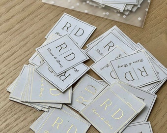 10 Square Stickers | Labels | Self-Adhesive Labels with Gold Foil | Personalize Chocolate | Stickers for Chocolate