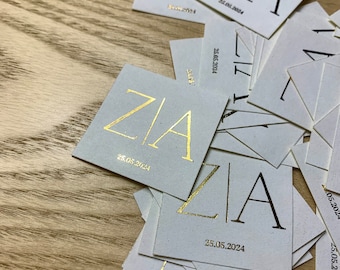 10 Square Stickers | Labels | Self-adhesive labels with gold foil | Personalize chocolate | Personalized stickers