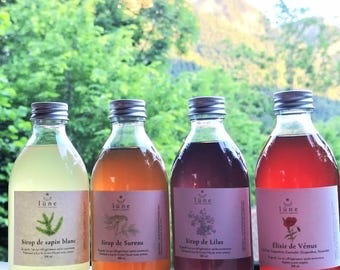 Handcrafted syrups: lilac, white fir, elderberry / wild-picked at 1200m altitude - 300ml