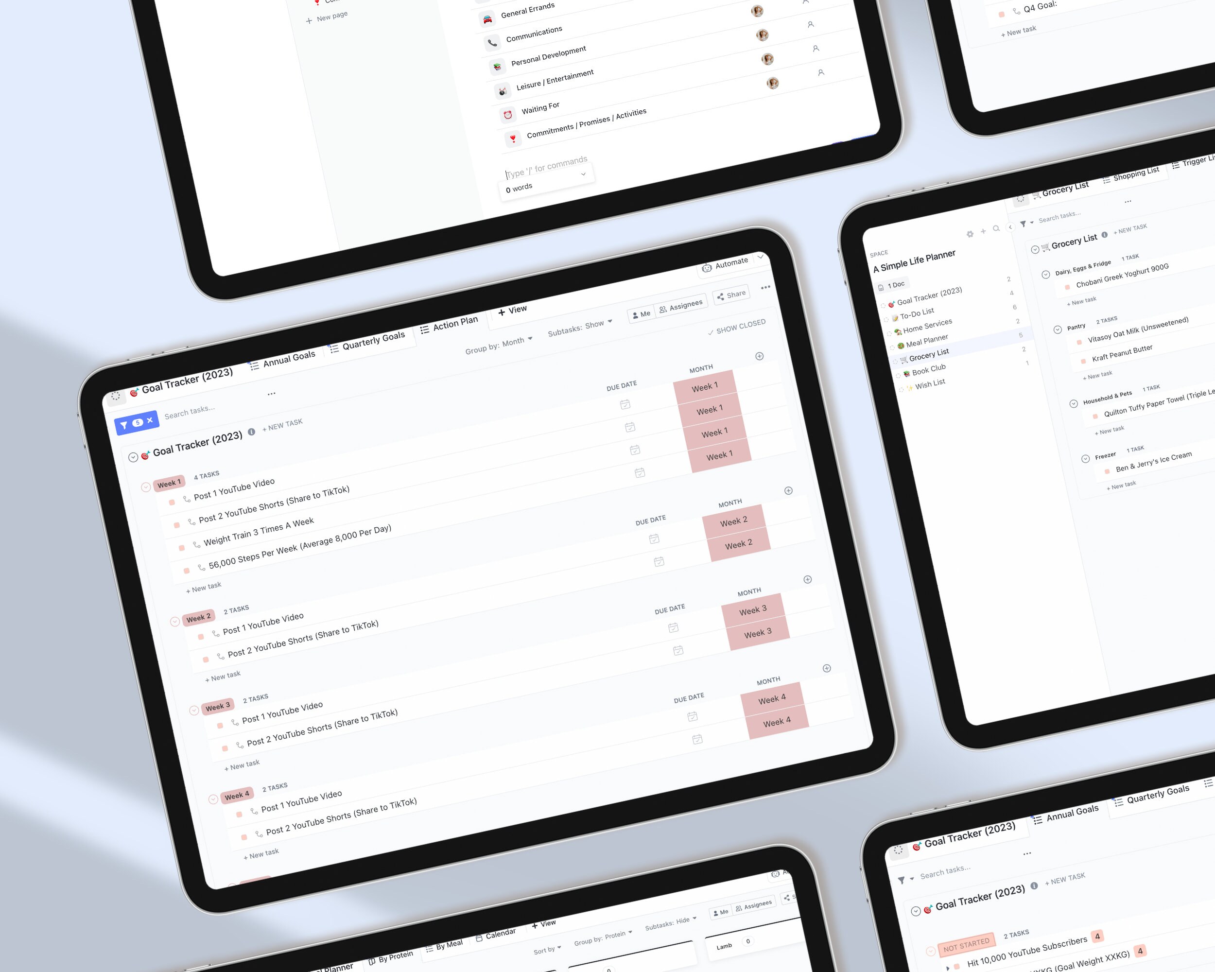 Clickup Folder All in One Life Planner Template Personal Etsy Australia