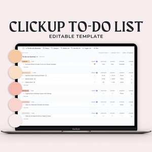 To-Do List Template | ClickUp Template | Digital Life Planner | Task List Template | ClickUp Editable Template | Daily Weekly Monthly Plan