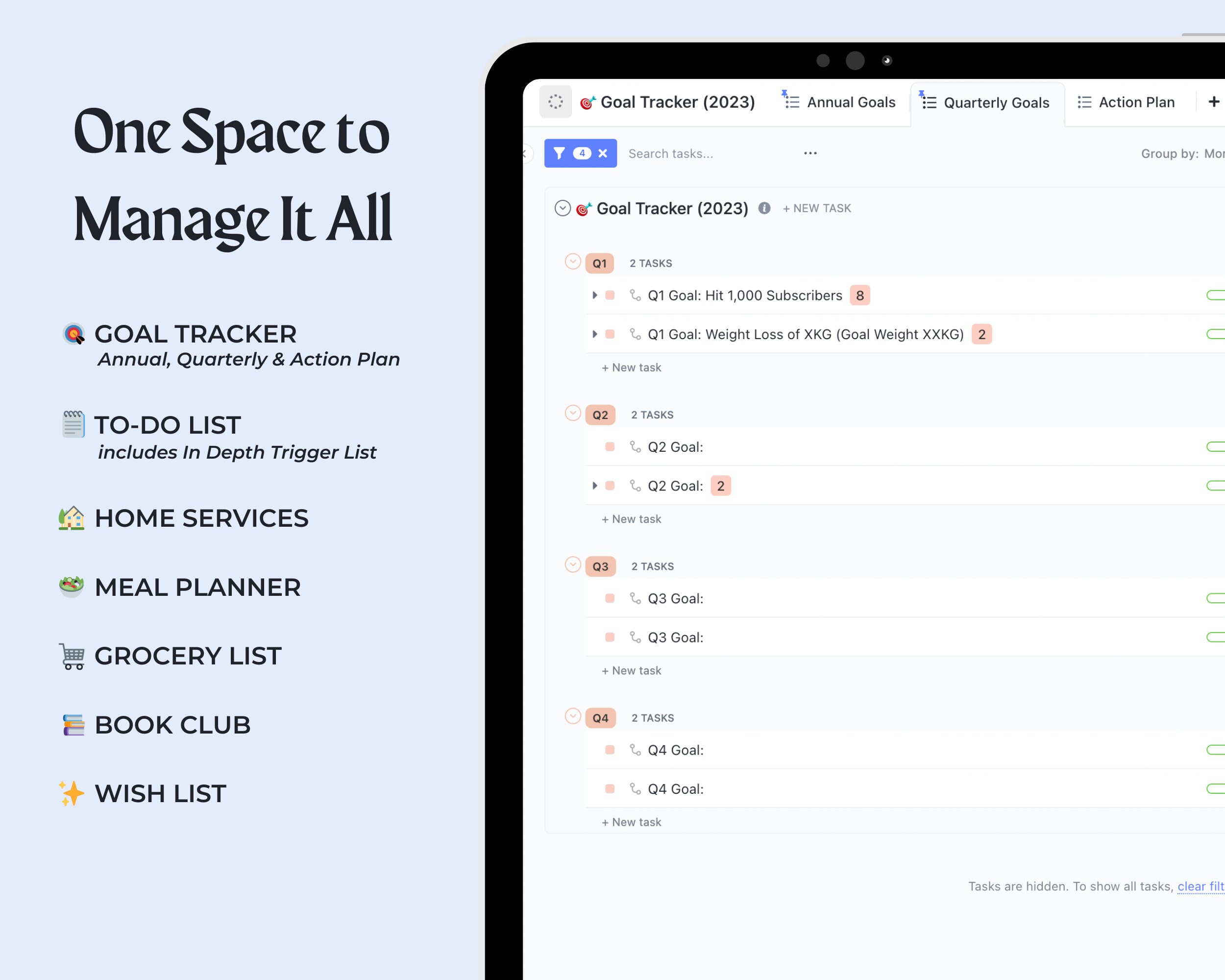 Clickup Folder All in One Life Planner Template Personal Etsy Australia