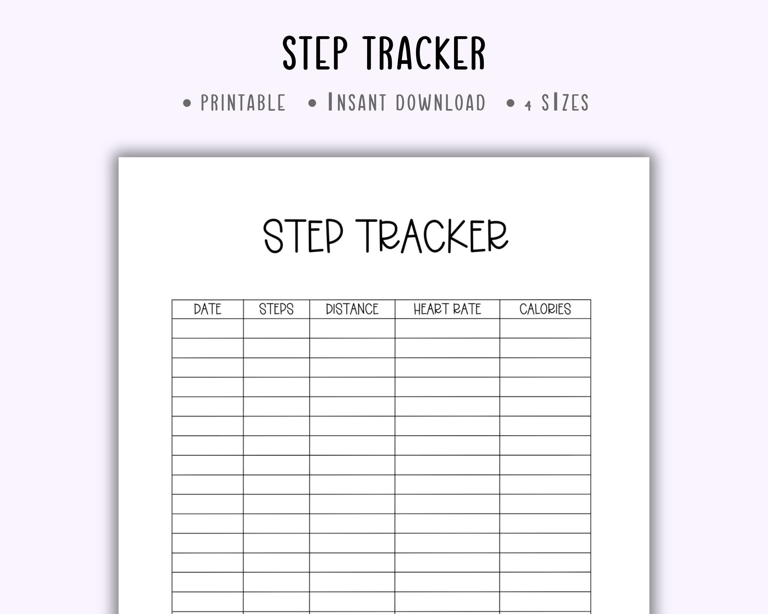 Step Tracker Printable,step Log,walking Tracker,walking Log,walking ...