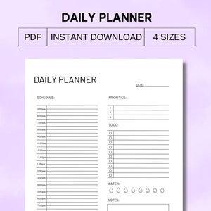 daily planner printable,daily to do list printable,productivity planner,minimalist planner,daily planner inserts,daily undated planner