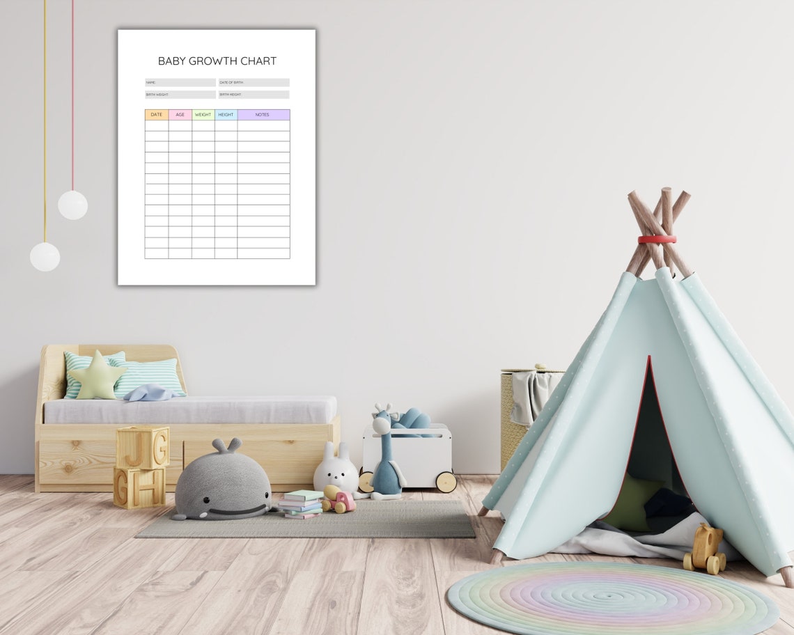Baby Growth Chart Printable,baby Growth Tracker Printable,baby Growth