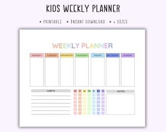 kids weekly planner printable,kids weekly schedule,planner for kids,kids weekly calendar,homeschool planner,kids schedule,kids chore chart