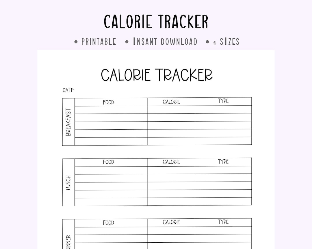 Calorie Tracker Printable daily Food Calorie Tracker calorie Counter calorie-tracker-printable-daily-food-calorie-tracker-calorie-counter