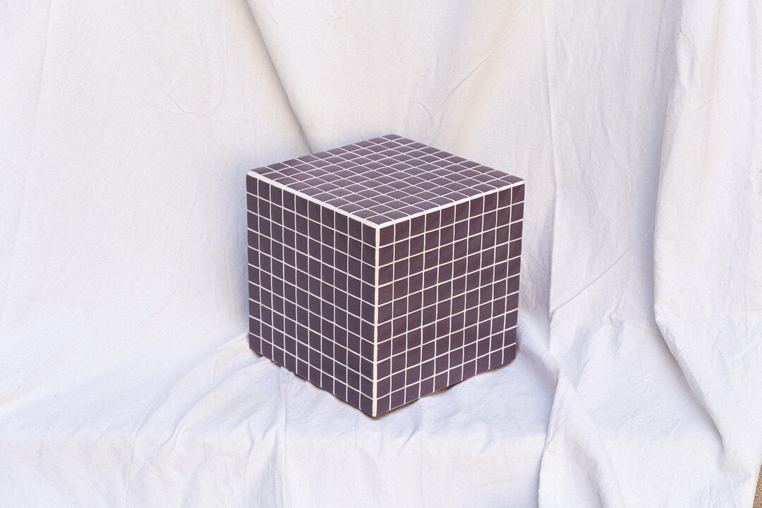 Tile Table Cube Violet Tile Cube Tile Side Table Handmade Tile Furniture 310 X 310 X ...
