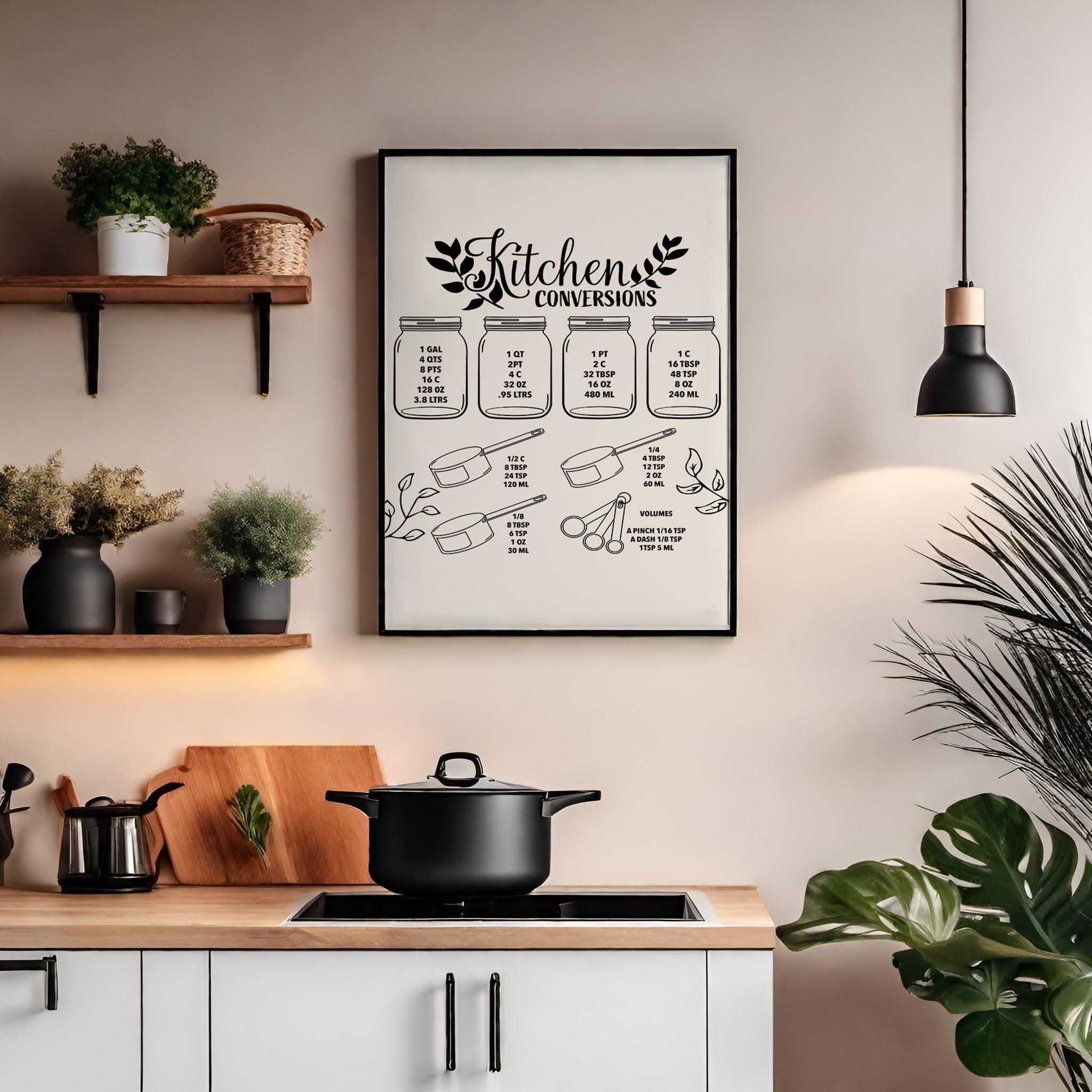 Kitchen Chart Sticker Kitchen Conversion Chart Decal | Digital Download | Svg, Pdf, Png, Eps ...
